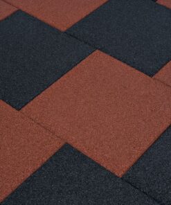 vidaXL Fall Protection Tiles 12 pcs Rubber 50x50x3 cm Red