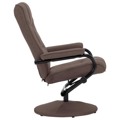 vidaXL Recliner Chair with Footrest Brown Fabric - Image 3