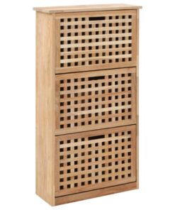 vidaXL Shoe Storage Cabinet 55x20x104 cm Solid Walnut Wood