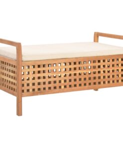 vidaXL Storage Bench 93x49x49 cm Solid Walnut Wood