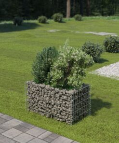 vidaXL Gabion Raised Bed Galvanised Steel 90x50x50 cm