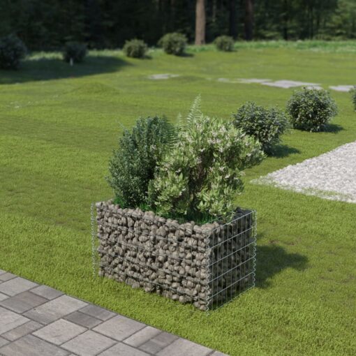 vidaXL Gabion Raised Bed Galvanised Steel 90x50x50 cm