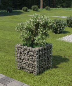 vidaXL Gabion Raised Bed Galvanised Steel 50x50x50 cm