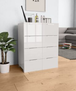 vidaXL Sideboard High Gloss White 60x35x80 cm Engineered Wood