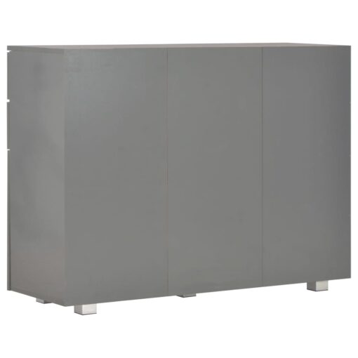 vidaXL Sideboard High Gloss Grey 107x35x80.5 cm - Image 3