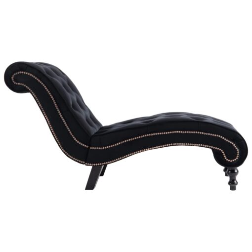 vidaXL Chaise Lounge Black Velvet - Image 2