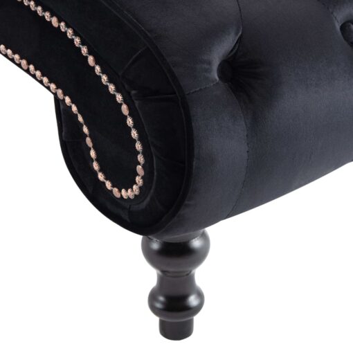 vidaXL Chaise Lounge Black Velvet - Image 4