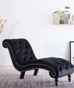 vidaXL Chaise Lounge Black Velvet