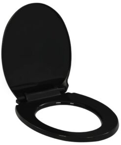 vidaXL Soft-close Toilet Seat with Quick-release Design Black