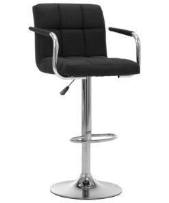 vidaXL Bar Stool Black Fabric