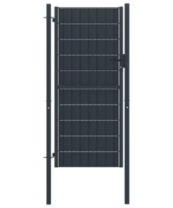 vidaXL Fence Gate PVC and Steel 100x124 cm Anthracite