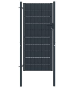 vidaXL Fence Gate PVC and Steel 100x164 cm Anthracite