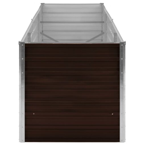 Garden Raised Bed Brown 240x80x77 cm Galvanised Steel - Image 2