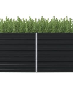 vidaXL Raised Garden Bed Anthracite 160x80x77 cm Galvanised Steel