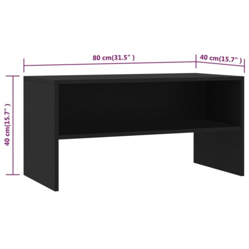 vidaXL TV Cabinet Black 80x40x40 cm Engineered Wood - Image 4