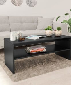 vidaXL Coffee Table Black 100x40x40 cm Engineered Wood