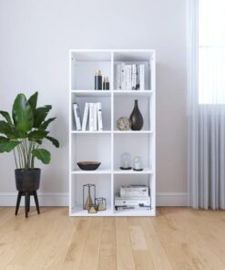 vidaXL Book Cabinet/Sideboard White 66x30x130 cm Engineered Wood