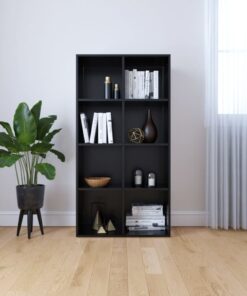 vidaXL Book Cabinet/Sideboard Black 66x30x130 cm Engineered Wood