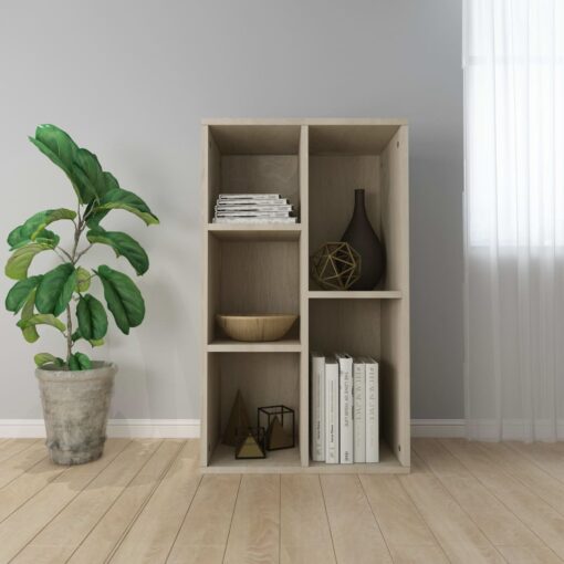 vidaXL Book Cabinet/Sideboard Sonoma Oak 50x25x80 cm Engineered Wood