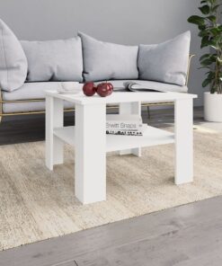 vidaXL Coffee Table White 60x60x42 cm Engineered Wood