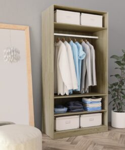 vidaXL Wardrobe Sonoma Oak 100x50x200 cm Engineered Wood