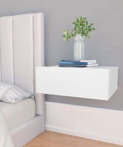 vidaXL Floating Nightstand White 40x30x15cm Engineered Wood