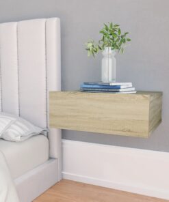 vidaXL Floating Nightstand Sonoma Oak 40x30x15 cm Engineered Wood