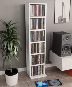 vidaXL CD Cabinet White 21x20x88 cm Engineered Wood