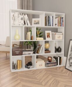 vidaXL Room Divider/Book Cabinet White 110x24x110 cm Engineered Wood