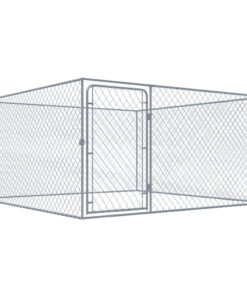 vidaXL Outdoor Dog Kennel Galvanised Steel 2x2x1 m