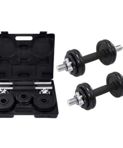 vidaXL 19 Piece Dumbbell Set 15 kg Cast Iron