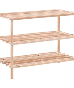 vidaXL 3-Tier Shoe Rack Solid Fir Wood