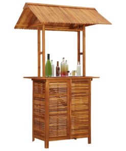 vidaXL Outdoor Bar Table with Rooftop 113x106x217 cm Solid Acacia Wood