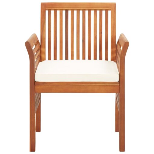 Garden Dining Chairs with Cushions 2 pcs Solid Acacia Wood - Image 2