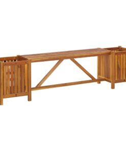 vidaXL Garden Bench with 2 Planters 150x30x40 cm Solid Acacia Wood