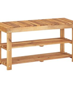 vidaXL Shoe Rack 90x32x46 cm Solid Acacia Wood