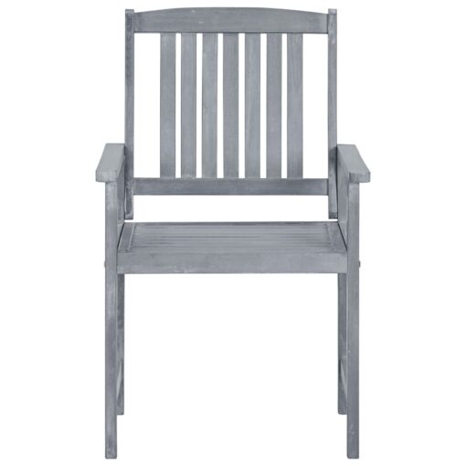 vidaXL Garden Chairs 2 pcs Grey Solid Acacia Wood - Image 2