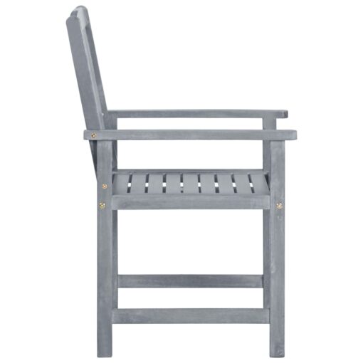 vidaXL Garden Chairs 2 pcs Grey Solid Acacia Wood - Image 3