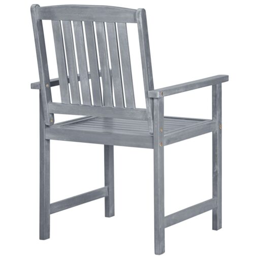 vidaXL Garden Chairs 2 pcs Grey Solid Acacia Wood - Image 4