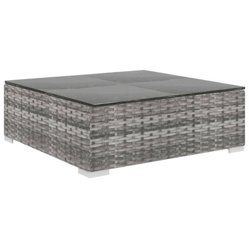 vidaXL 6 Piece Garden Lounge Set with Cushions Poly Rattan Grey - Image 4