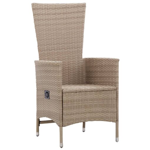 vidaXL Outdoor Chairs 2 pcs with Cushions Poly Rattan Beige - Image 2