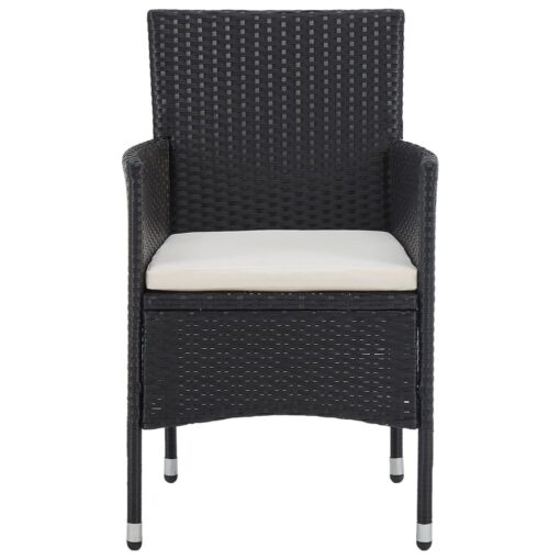 vidaXL Garden Dining Chairs 2pcs Poly Rattan Black - Image 2