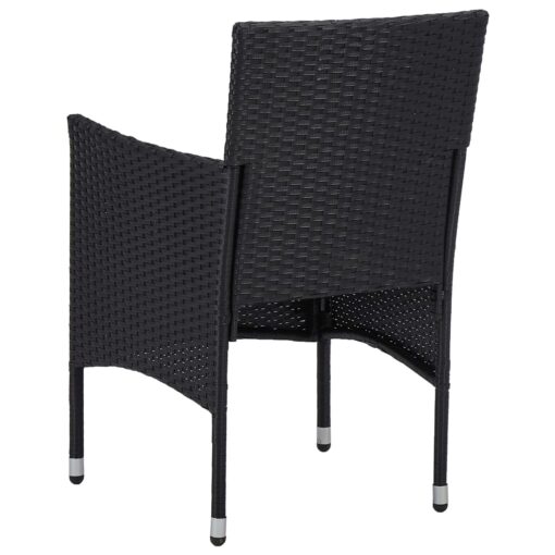 vidaXL Garden Dining Chairs 2pcs Poly Rattan Black - Image 4