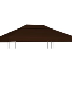 vidaXL 2-Tier Gazebo Top Cover 310 g/m² 4x3 m Brown