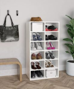 vidaXL Shoe Rack White 54x34x100.5 cm Engineered Wood