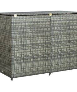 vidaXL Double Wheelie Bin Shed Poly Rattan Anthracite 148x77x111 cm