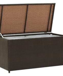 vidaXL Garden Storage Box Poly Rattan 100x50x50 cm Brown