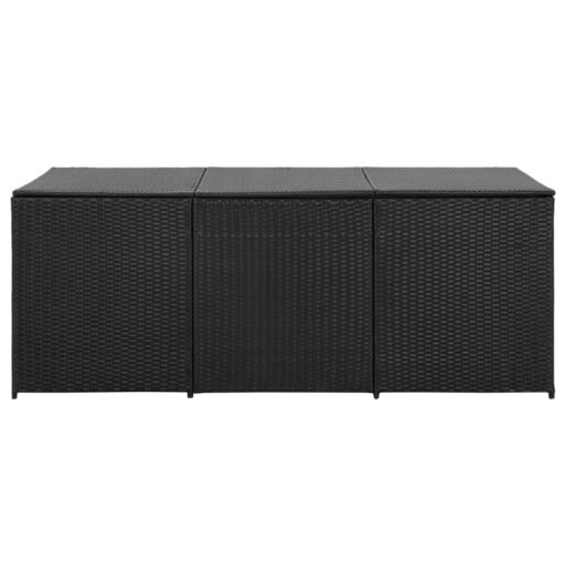 vidaXL Garden Storage Box Poly Rattan 180x90x70 cm Black - Image 2