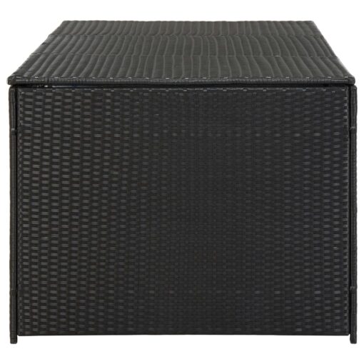 vidaXL Garden Storage Box Poly Rattan 180x90x70 cm Black - Image 3