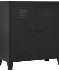 vidaXL Industrial Storage Chest Black Steel